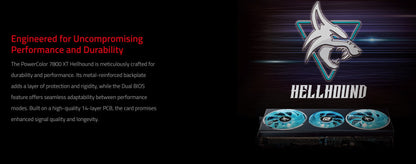 PowerColor Hellhound Radeon RX 7800 XT 16GB GDDR6, PCI Express 4.0 x16, ATX Graphics Card (RX7800XT 16G-L/OC)