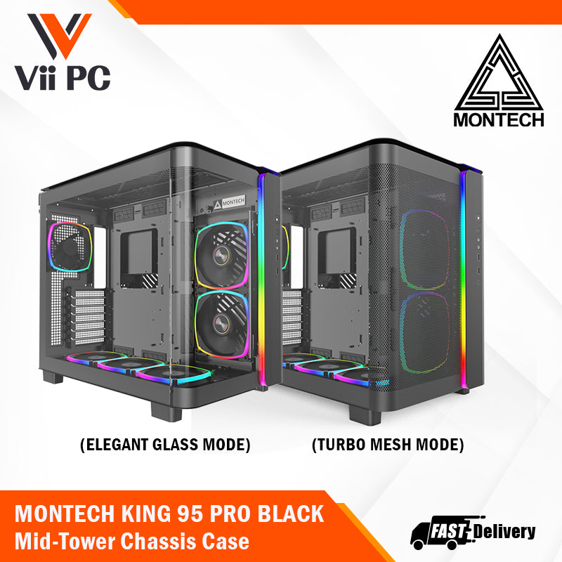 MONTECH KING 95 PRO BLACK/WHITE Tempered Glass Middle Tower Case