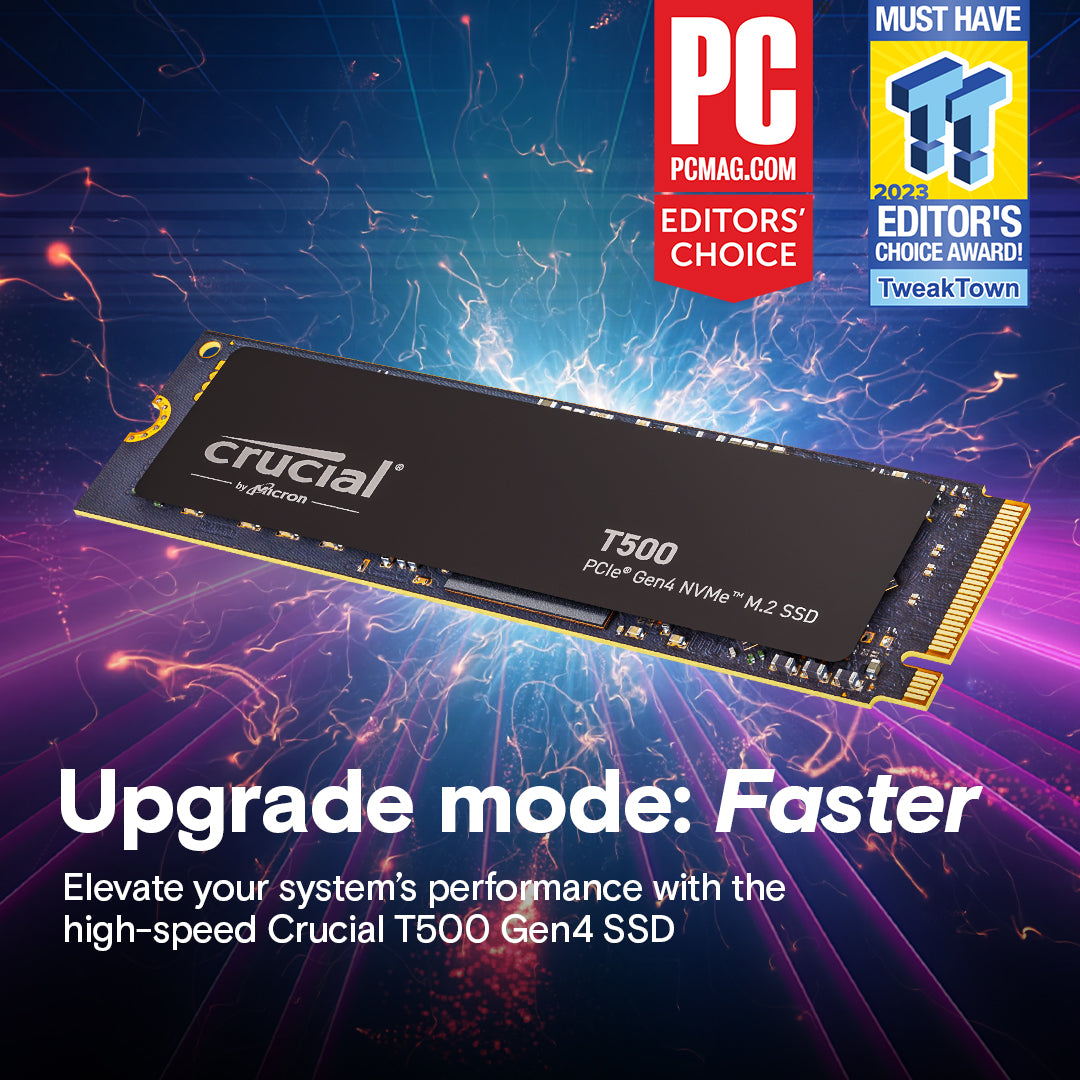 Crucial T500 (1TB/2TB/4TB) PCIe Gen4 NVMe M.2 SSD