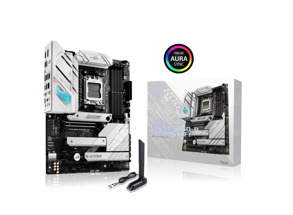 ASUS ROG STRIX LC II 240 ARGB AIO White Edition CPU Liquid Cooler + ROG STRIX B650-A GAMING WIFI 6E ATX Motherboard BUNDLE