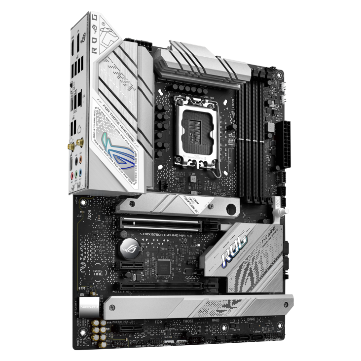 ASUS ROG STRIX LC II 240 ARGB WHITE Edition AIO CPU Liquid Cooler with Aura Sync, and Dual ROG 120mm addressable RGB radiator fans + ASUS ROG STRIX B760-A DDR5 ATX Motherboard BUNDLE