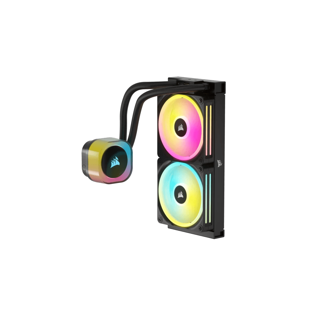 CORSAIR iCUE LINK H100i RGB BLACK/WHITE Liquid CPU Cooler - QX120 RGB Fans,240mm Radiator