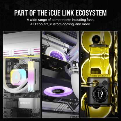 CORSAIR iCUE LINK QX120 RGB BLACK/WHITE, 120mm Magnetic Dome RGB Fan, Expansion Kit (Single Fan)