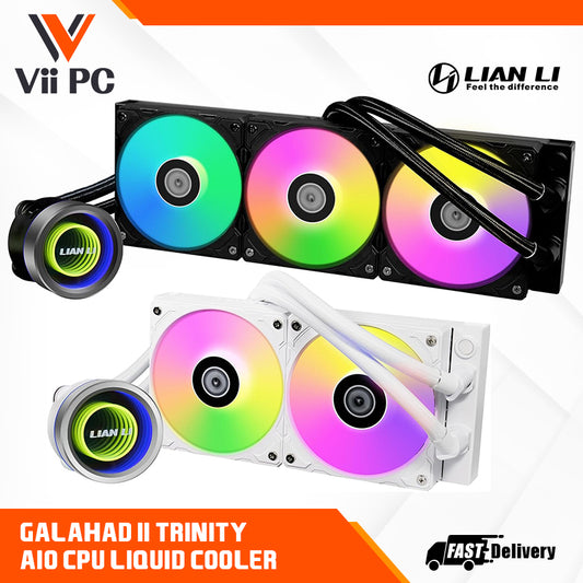 Lian Li Galahad II Trinity 240 360 AIO CPU Liquid Cooler 240mm 360mm Black or White - ARGB Daisy-chainable Radiator Fans - Intel® LGA 1700, 1200, 115X, AMD® AM5/AM4 Sockets