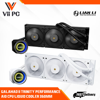Lian Li Galahad II Trinity Performance 360 AIO CPU Liquid Cooler 360mm Black or White Daisy-chainable Radiator LCP Fans- Intel® LGA 1700, 1200, 115X, AMD® AM5/AM4 Sockets