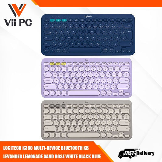 LOGITECH K380 MULTI-DEVICE BLUETOOTH KB LEVANDER LEMONADE SAND ROSE WHITE BLACK BLUE