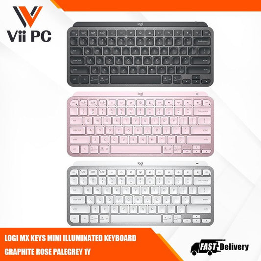 LOGITECH MX KEYS MINI ILLUMINATED KEYBOARD GRAPHITE ROSE PALEGREY 1Y