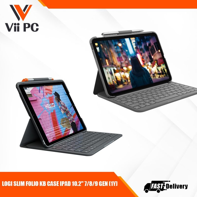 LOGITECH SLIM FOLIO KB CASE IPAD 10.2" 7/8/9 GEN (1Y)