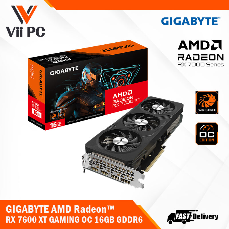 GIGABYTE AMD Radeon™ RX 7600 XT GAMING OC 16GB GDDR6, PCI-E 4.0, ATX Graphics Card