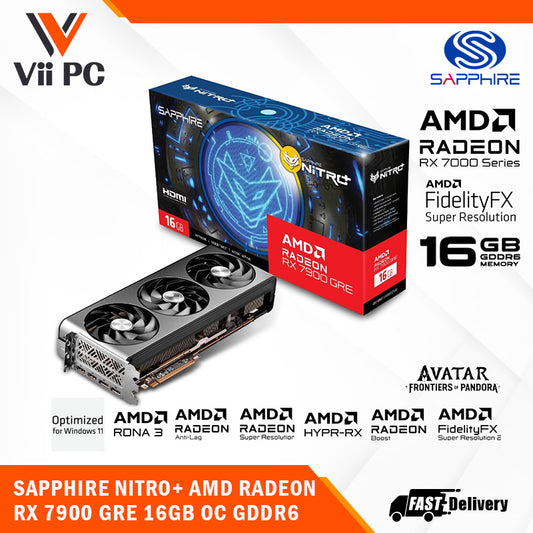 SAPPHIRE NITRO+ AMD Radeon RX 7900 GRE 16GB GDDR6, PCI-E 4.0 x16, 3 slot, ATX Graphics Cards