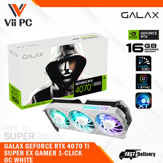 GALAX GeForce RTX 4070 Ti SUPER/RTX4070Ti SUPER/RTX 4070Ti SUPER EX Gamer 1-Click OC WHITE EDITION 16GB GDDR6X Graphics Cards