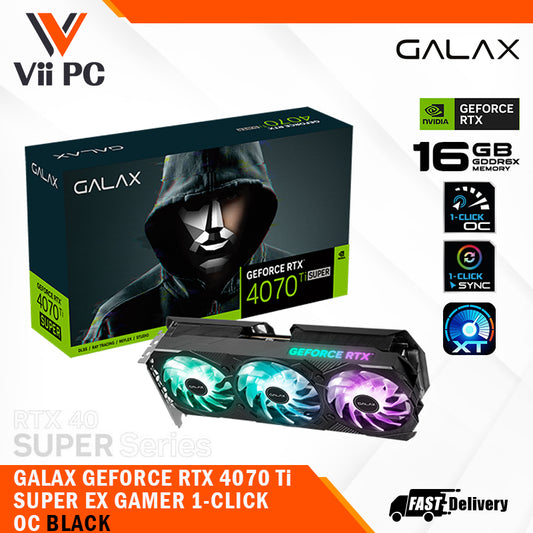 GALAX GeForce RTX 4070 Ti SUPER/RTX4070Ti SUPER/RTX 4070Ti SUPER EX Gamer 1-Click OC BLACK EDITION 16GB GDDR6X Graphics Cards