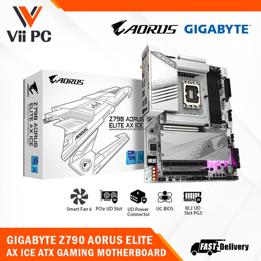 GIGABYTE Z790 AORUS ELITE AX ICE LGA1700 Socket/ICE Series/Wi-Fi 6E/PCIe 5.0/DDR5 Support/2.5GbE LAN ATX Gaming Motherboard