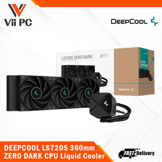 DEEPCOOL LS720S ZERO DARK CPU Liquid Cooler, 360mm, High-Performance FE120 FDB FANS, 4th GEN PUMP Powered AIOs, Hydro Bearing, White LED