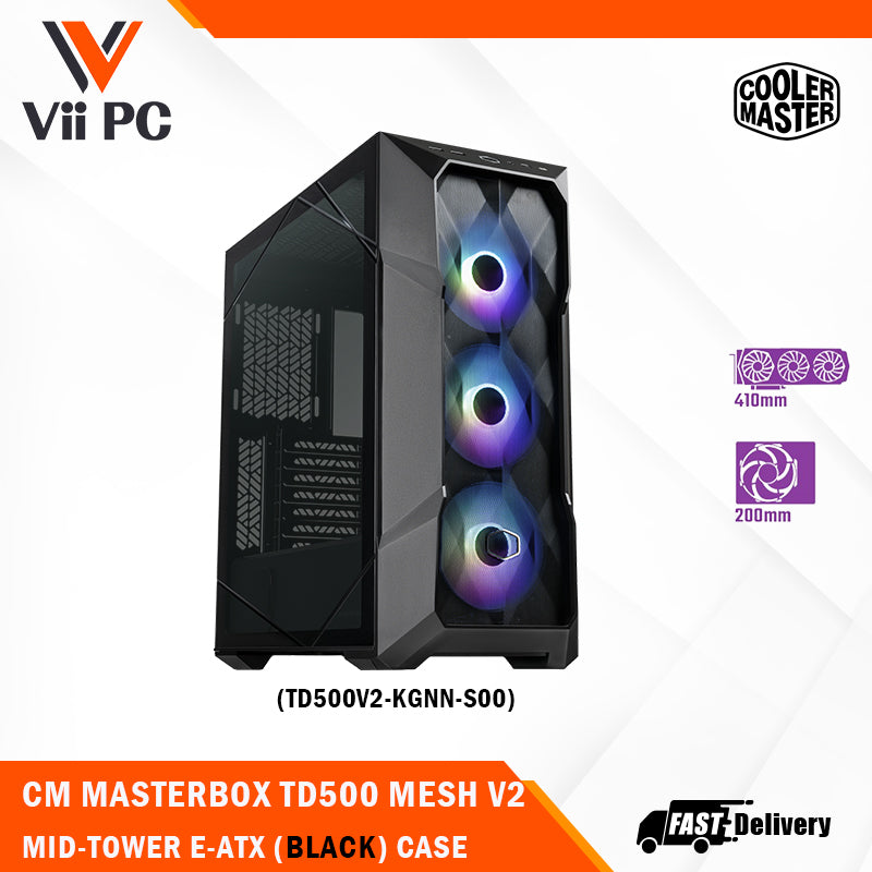COOLER MASTER MASTERBOX TD500 MESH V2 Mid Tower E-ATX BLACK/WHITE Casing