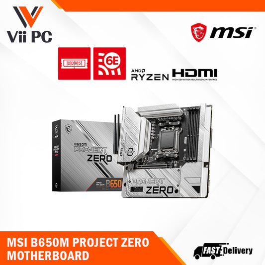 [NEW ARRIVAL] MSI B650M PROJECT ZERO WiFi 6E DDR5 AM5 MATX Motherboard