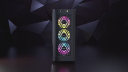 CORSAIR 480T Airflow Tempered Glass Mid-Tower ATX Black Case - 360mm radiator, 2.5" Drive Bays x2, 3.5" Drive Bays x2, 2yrs Wty