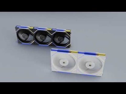 LIAN LI UNI FAN TL120 REVERSE RGB Triple Pack BLACK Cooler/WHITE Cooler with CONTROLLER - 3 Yrs Wty
