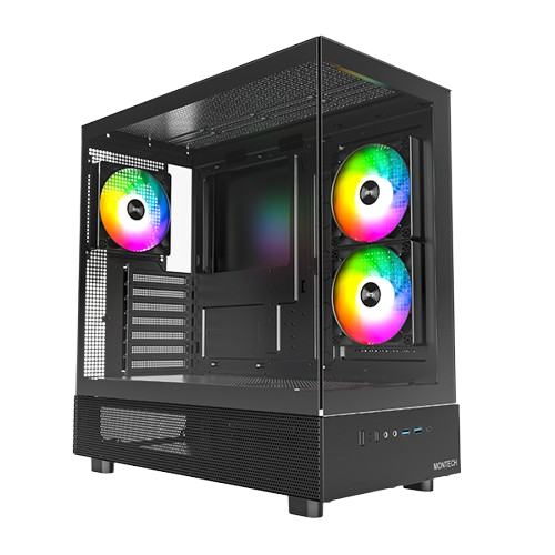 MONTECH XR Mid -Tower Chassis Case - BLACK/WHITE