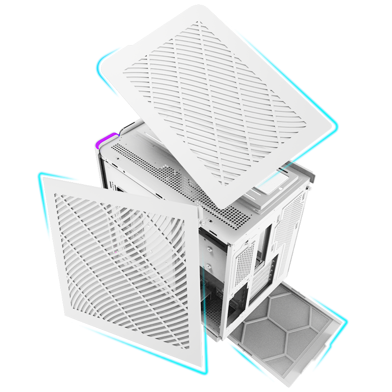 Montech KING 95 WHITE Tempered Glass ATX Middle Tower Case (Dynamic Duo Airflow Modes)