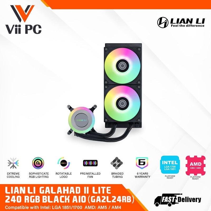 IAN LI GALAHAD II LITE PERFORMANCE OR RGB 240MM OR 360MM Compatible with platforms including LGA1700/ LGA1851/ AM4/ AM5