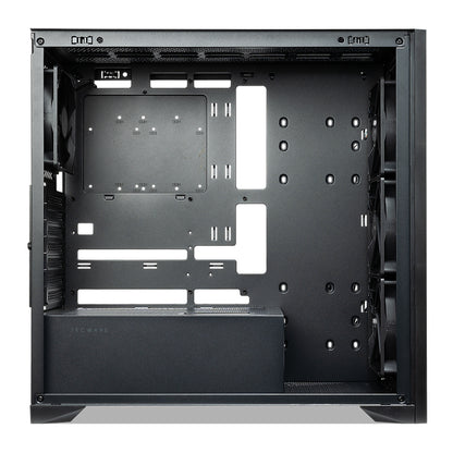 Tecware High Airflow ATX TG Case with 4 Fans Case - Black/White