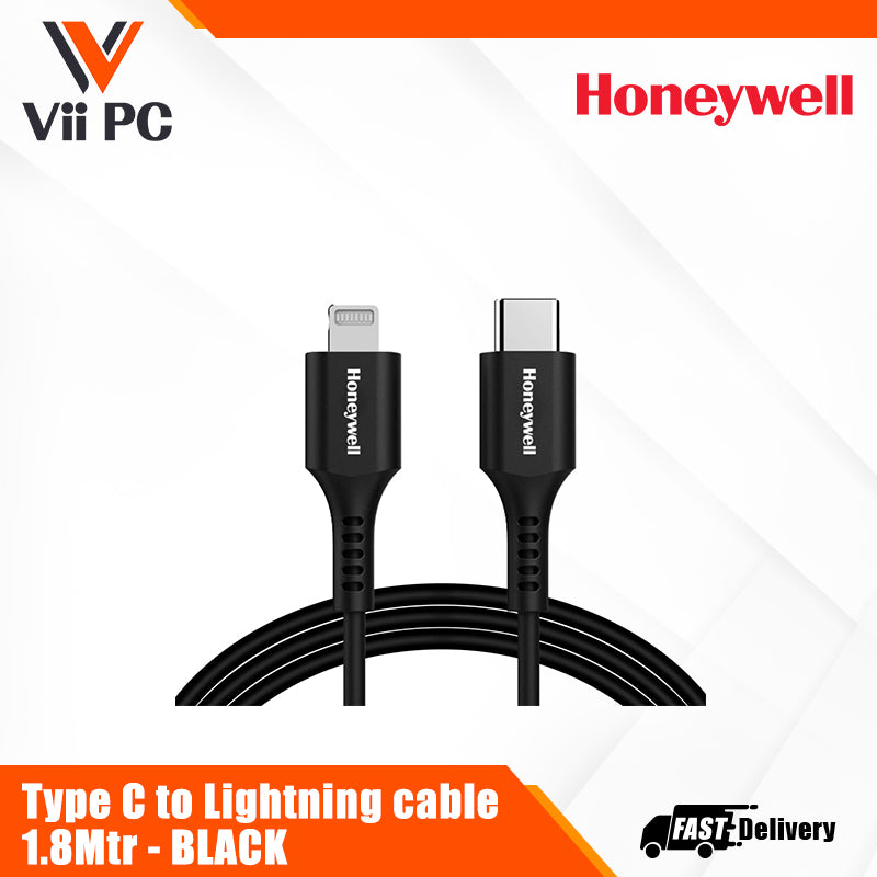 Honeywell Type C to Lightning cable 1.8Mtr - BLACK/WHITE Platinum Series/1 Year Warranty