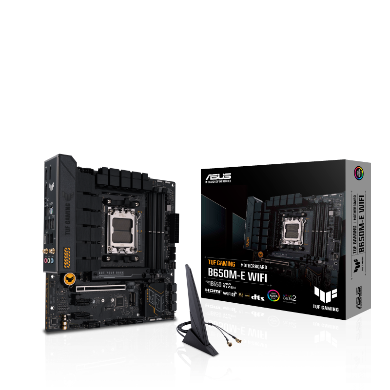 ASUS TUF GAMING B650M-E WIFI AMD Socket AM5 4 x DIMM slots DDR5 Wi-Fi 6 M-ATX GAMING MOTHERBOARD