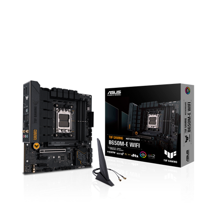 ASUS TUF GAMING B650M-E WIFI AMD Socket AM5 4 x DIMM slots DDR5 Wi-Fi 6 M-ATX GAMING MOTHERBOARD