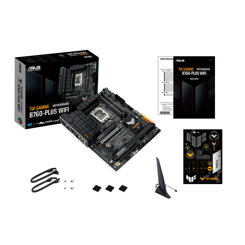 ASUS TUF GAMING LC 240 ARGB AIO CPU Liquid Cooler + ASUS TUF GAMING B760-PLUS WIFI 6 DDR5 INTEL LGA1700 ATX Motherboard (AIO Cooler BUNDLE)
