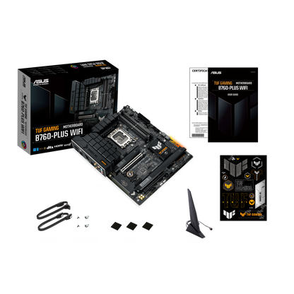 ASUS TUF GAMING LC 240 ARGB AIO CPU Liquid Cooler + ASUS TUF GAMING B760-PLUS WIFI 6 DDR5 INTEL LGA1700 ATX Motherboard (AIO Cooler BUNDLE)