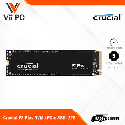 Crucial P3 Plus PCIe 4.0 3D NAND NVMe M.2 SSD ( 500GB / 1TB/ 2TB / 4TB ) - Internal SSD Storage