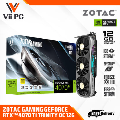 ZOTAC GAMING NVIDIA GeForce RTX 4070 Ti Trinity OC Black or White 12GB GDDR6X Graphics Card
