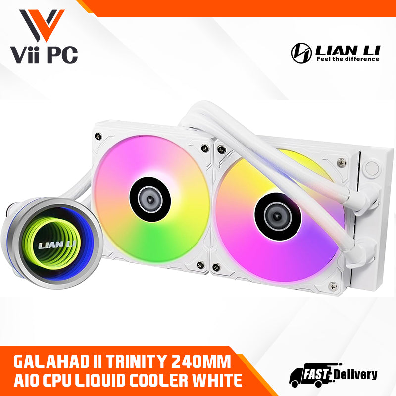 Lian Li Galahad II Trinity 240 360 AIO CPU Liquid Cooler 240mm 360mm Black or White - ARGB Daisy-chainable Radiator Fans - Intel® LGA 1700, 1200, 115X, AMD® AM5/AM4 Sockets