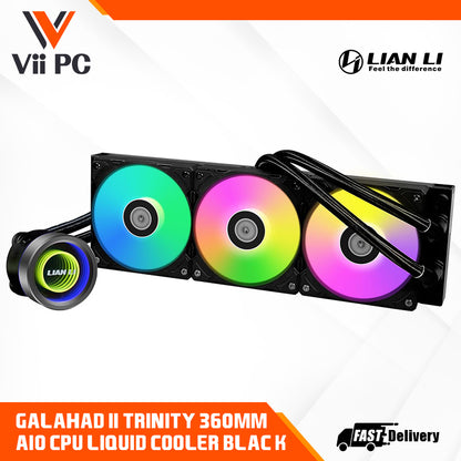Lian Li Galahad II Trinity 240 360 AIO CPU Liquid Cooler 240mm 360mm Black or White - ARGB Daisy-chainable Radiator Fans - Intel® LGA 1700, 1200, 115X, AMD® AM5/AM4 Sockets