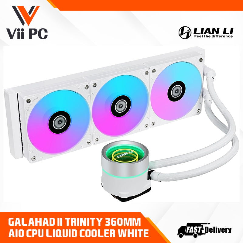 Lian Li Galahad II Trinity 240 360 AIO CPU Liquid Cooler 240mm 360mm Black or White - ARGB Daisy-chainable Radiator Fans - Intel® LGA 1700, 1200, 115X, AMD® AM5/AM4 Sockets