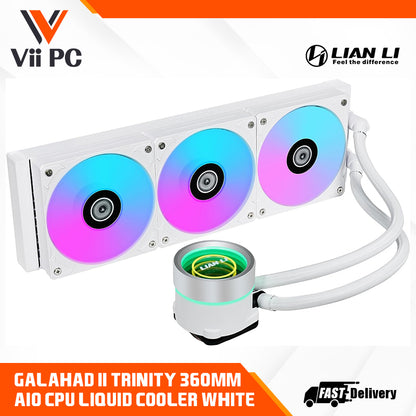 Lian Li Galahad II Trinity 240 360 AIO CPU Liquid Cooler 240mm 360mm Black or White - ARGB Daisy-chainable Radiator Fans - Intel® LGA 1700, 1200, 115X, AMD® AM5/AM4 Sockets