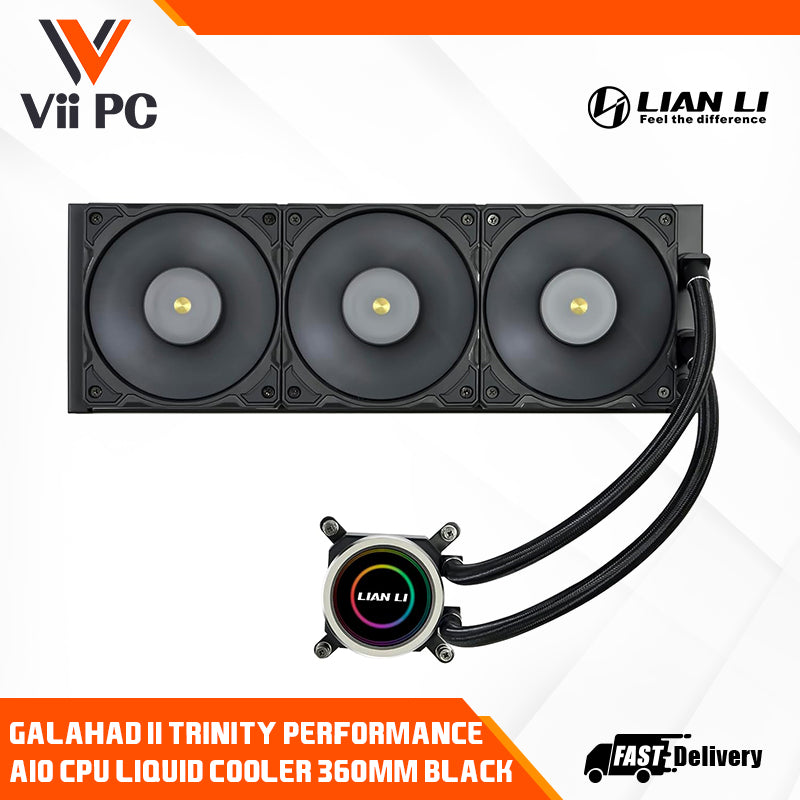 Lian Li Galahad II Trinity Performance 360 AIO CPU Liquid Cooler 360mm Black or White Daisy-chainable Radiator LCP Fans- Intel® LGA 1700, 1200, 115X, AMD® AM5/AM4 Sockets