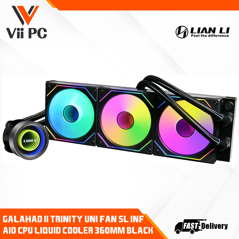 Lian Li Galahad II Trinity UNI Fan SL-INF 240 360 AIO CPU Liquid Cooler 240mm 360mm Black or White ARGB Daisy-chainable Radiator UNI Fan SL-INF - Intel® LGA 1700, 1200, 115X, AMD® AM5/AM4 Sockets - with SL Infinity Fans Black or White